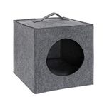 MiMu Cozy Cat Bed Cave - Large Cat Bed Hideouts with Felt Cat Cube Insert Pillow, Covered Cat Bed Box Shaped Cat Hut