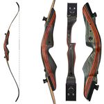 SHARROW 62 Inches Take-down Recurve Bow Set 20-50Lbs Archery Set Bow and Arrow Set Adult Longbow Sportbow Hunting Bow Right Hand for Practice Outdoor Shooting Training Junior Beginner (Bow, 35Lbs)