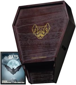 Outdoor Oddities Distinctive Bat Box - Flame Treated Weatherproofed Double Chamber Bat House - Delight in a Healthy Yard and Peaceful Backyard Experience with Our Coffin Bat BnB.