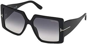 Tom Ford QUINN FT 0790 SHINY BLACK/DARK GREY SHADED 57/17/135 women Sunglasses