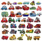 Woohome Car Iron on Patches Excavator, Racing car, Fire Truck Iron on Patches, 40 PCS Car Sew-on Applique Sew On Patches for Kids DIY Crafts Clothing Jeans Jackets Bags Iron-on Repair Kit