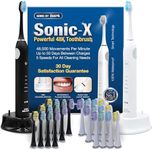 B4 Sonic Electric Toothbrushes, White & Black Twin Pack, Powerful 50 Days Charge, 60 Day Satisfaction Guarantee, Inc 24 Brush Heads Valued £37…