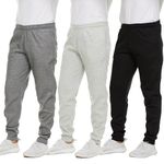 Essential Elements 3 Pack: Men's Tech Fleece Ultra-Soft Warm Jogger Athletic Sweatpants with Pockets, Set a, XX-Large