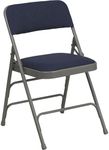 Flash Furniture HERCULES Series Curved Triple Braced & Double Hinged Navy Fabric Metal Folding Chair