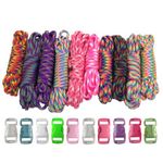 PARACORD PLANET 550lb Type III Paracord Combo Crafting Kits with Buckles for Friendship Bracelets and Craft Beginners (Tie Dye)