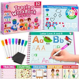 Curious 2 Learn Toddler Preschool Learning Activities Workbook I Learning Resources | Tracing Kindergarten Workbooks I ABC Learning for Toddlers | Busy Book | 4 Year Old Girl Birthday Gift