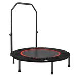 LN COZY CORNER Foldable Fitness Trampoline, Max 485lbs(220kg), Rebounder Exercise Trampolines with Adjustable Handrail, Indoor/Outdoor Mini Trampoline for Home Workout (Black, 40 inch)