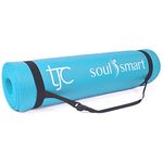 TJC Yoga Mat Non-Slip NBR - 10MM Thickness, Exercise Mat for Home, Eco Friendly Workout Mat, Travel Yoga Mat with Carrying Strap for Yoga, Pilates and Fitness, 188x61x1.0 CM(6.2ft Length & 2ft Width)