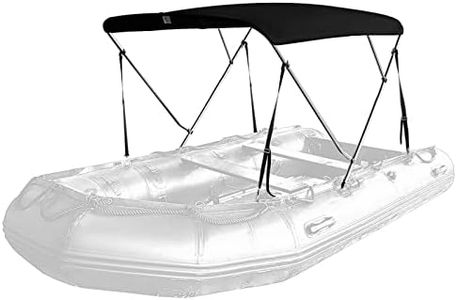 Seamander Inflatable Boat Bimini Tops,Rib Boat Cover with Mounting Hardware (Black, 3 Bow 180 x 145 x 120cm for Rib)