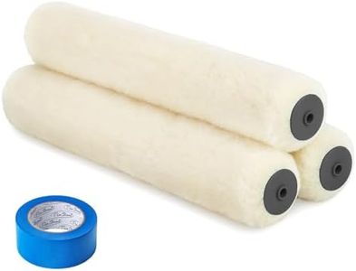 PinStone 18 Inch Lambswool Paint Roller Covers, 3pcs 3/4" Nap Lambs'wool Rollers with A Pro Painters Tape, 18" High Capacity Lambs Wool Cover Refills for Textured Rough Surfaces, All Paints & Stains