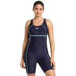 Speedo Women's Endurance Classic Racerback Legsuit Swimwear - Truenavy & Marine Blue