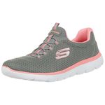 Skechers Women Summits Gray/Pink Sneakers-6 UK/India (39 EU) (9 US) (12980-GYPK)