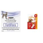 Pro Plan Veterinary Diets Purina Pro FortiFlora Probiotic Cat Supplement + Catit Creamy Lickable Cat Treat (Pack of 1)