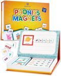 THE BAMBINO TREE Alphabet and Phonics Magnets - CVC Word Builder with Picture Flash Cards - Magnetic ABC Board with Letters and Phonetic Blend Magnet Tiles - Learn to Spell and Read