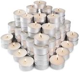 100-Pack Unscented Tea Lights Candles|4 Hour White Smokeless Tealight Candles|in Bulk Votive Little Candles for Shabbat, Wedding,Parties,Birthdays,Anniversaries