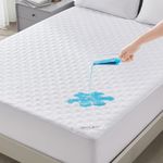 BEDLORE Waterproof Mattress Protector, Queen Size Noiseless Mattress Pad with Deep Pocket Fitted Up to 6-21 inches, Soft & Noiseless Bed Mattress Cover Washable for Home, Bedroom, Hotel (White)