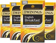 Twinings Decaffeinated English Breakfast Tea 200 Tea Bags (Multipack of 4 x 50 Tea Bags)