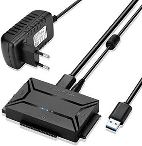 AGPTEK USB Disque Dur Adaptateur USB 3.0 vers IDE SATA, Adaptateur IDE USB, Cable USB 1m pour 2.5" 3.5" IDE SATA HDD SSD, avec Adaptateur Alimentation Externe Prise en Charge