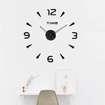 HARSHITANJAL Modern DIY Creative 3D Stickers Frameless Analogue Wall Clock for Living Room Bedroom Office (HGSDIY2203)