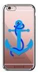 Luxendary Big Blue Anchor with Rope Ultra Slim Clear Case with Crome Finish for iPhone 6/6S