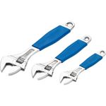 Draper 88598 3-Piece Soft-Grip Adjustable Wrench Set , Blue