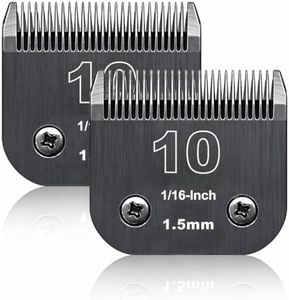 Dog Grooming Replacement Blade Compatible with Heiniger/Moser Max45/Andis/Oster A5/Wahl 10km Series Hair Clippers for Dogs, Size 10 1/16" (1.5mm), Cutting Length, Pack of 2, Black