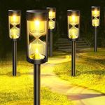 Clearhill 4Pack Solar Garden Lights，Solar Pathway Lights Outdoor, Exclusive Upgraded Super Bright Larger Solar Lights Outdoor Waterproof, Auto On/Off Solar Lights for Outside Yard Walkway Driveway