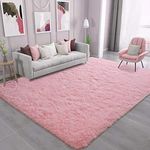 Fluffy Rug, Super Soft Fuzzy Pink Area Rugs for Bedroom Girls Room Living Room - 5' x 8' Large Plush Furry Shag Rug - Kids Playroom Nursery Classroom Dining Room Decor Floor Carpet