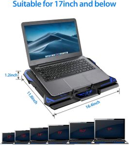 Laptop Cooling Pad with 6 Fans – Adjustable Cooling Stand