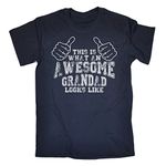 Fonfella Slogans Awesome Grandad T-Shirt 2XL Navy