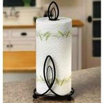 WOOD ART STORE Metal Black Tissue Roll Paper Holder/Paper Towel Holder for Home, Paper Roll Dispenser for Bathroom and Dining Table (Candle Shape)