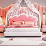 Cute Upholstered Princess Bed with 