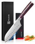 PAUDIN Santoku Knife, Kitchen Knife 5 inch, Chef Knife with High Carbon Stainless Steel, Pakkawood Handle with Gift Box for Family & Restaurant