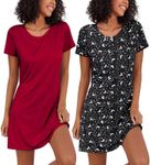 Ekouaer 2 Pack Nightgowns for Women