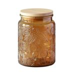 ANSQU Vintage Glass Jar, 23.7 FL OZ Glass Jars with Lid, Colored Mason Jar for Kitchen Pantry, Glass Food Storage Jar for Coffee, Tea, Candy, Cookie, Sugar (Yellow, 1 Pack)