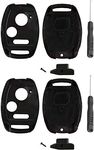 NO CUT Key Fob Case Shell for Honda Accord Civic CR-V CR-Z Fit Insight Odyssey Pilot Ridgeline (Pack of 2)