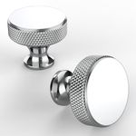 Asidrama 10 Pack Polished Chrome Kitchen Cabinet Knobs Knurled Dresser Knobs Drawer Knobs Cabinet Hardware Aluminum Knobs for Dresser Drawers