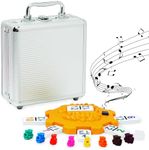 Yinlo Mexican Train Domino Set with Sound Effect, Dominoes Set for Travel, 91 Tiles Double 12 Colored Dominoes Travel Game Set with Aluminum Case（Adult Edition