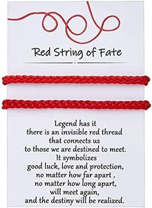 Desimtion Couples Gifts for Him Boyfriend, Matching Couples Bracelets Gifts Ideas for Girlfriend Her Red String of Fate Bracelets Long Distance Relationship Gifts