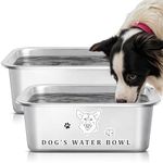 3-Gallon Dog Bowls for Large Dogs, Stainless Steel Dog Water Bowls with DIY Cool Stickers, High Capacity Metal Dog Food Bowls for Large and X-Large Dogs Indoors and Outdoors, 2 pcs