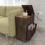 Studio Kook SEZ Sofa Mate Left Side Table (Engineered Wood,Junglewood, Matte Finish)