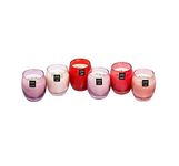 Invero Set of 6 Fruity Home Romantic Scented Wax Candles - 28 Hour Burn Time in Glass Jar - Includes Lychee, Passion Fruit, Rose, Black Rose, Jasmine and Cranberry Scents