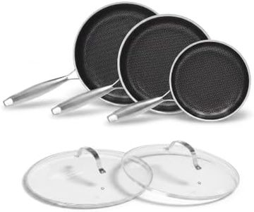 Garvee 8+10+11 Inch Non Stick Frying Pans, Skillet Set with Lids