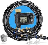 homenote Automatic Misting Cooling System with Timer, 91.8FT Misting Line, 26 Brass Nozzles, and 3/4" Brass Adapter for Patio Cooling and Garden Watering