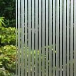 VSUDO Privacy Window Film, Frosted Stripe Pattern Window Tint for Home, Static Cling Window Glass Stickers (44.5x200 cm)