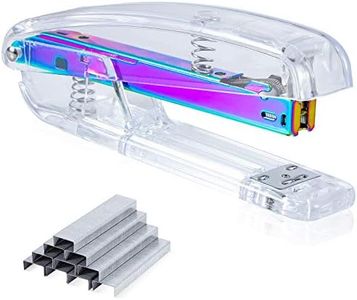 SEAKOS Acrylic Originality Stapler,Fashion Transparent Shape,Office and Home Student Stapler,Quality Spring,Durable Acrylic,Free 1000 26/6 Staples,(Multicolor)