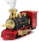 Hot Bee Train Toys Train Steam Locomotive Engine - Train Engine Toy, Smoke, Lights & Sounds, for 3 4 5 6 7+ year old Kids