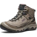 KEEN Women's Targhee 4 Mid Height Durable Comfortable Waterproof Hiking Boots, Brindle/Nostalgia Rose, 9 WIDE
