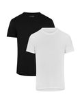 DANISH ENDURANCE Men's T-Shirts, Organic Cotton T-Shirts for Men, Multipack, Crew Neck or V-Neck, Short Sleeve, Premium Soft Blend, 2-Pack Multicolour (1xWhite, 1xBlack) M