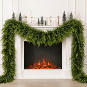 9 FT Christmas Cedar Garland, Real Touch Greenery